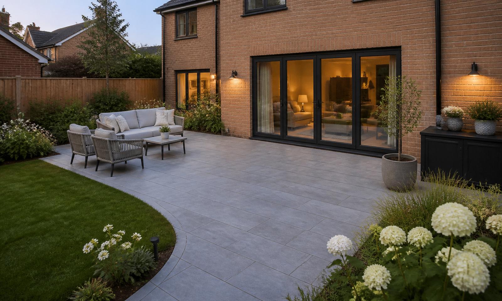 Completed patio in Pershore, Worcs