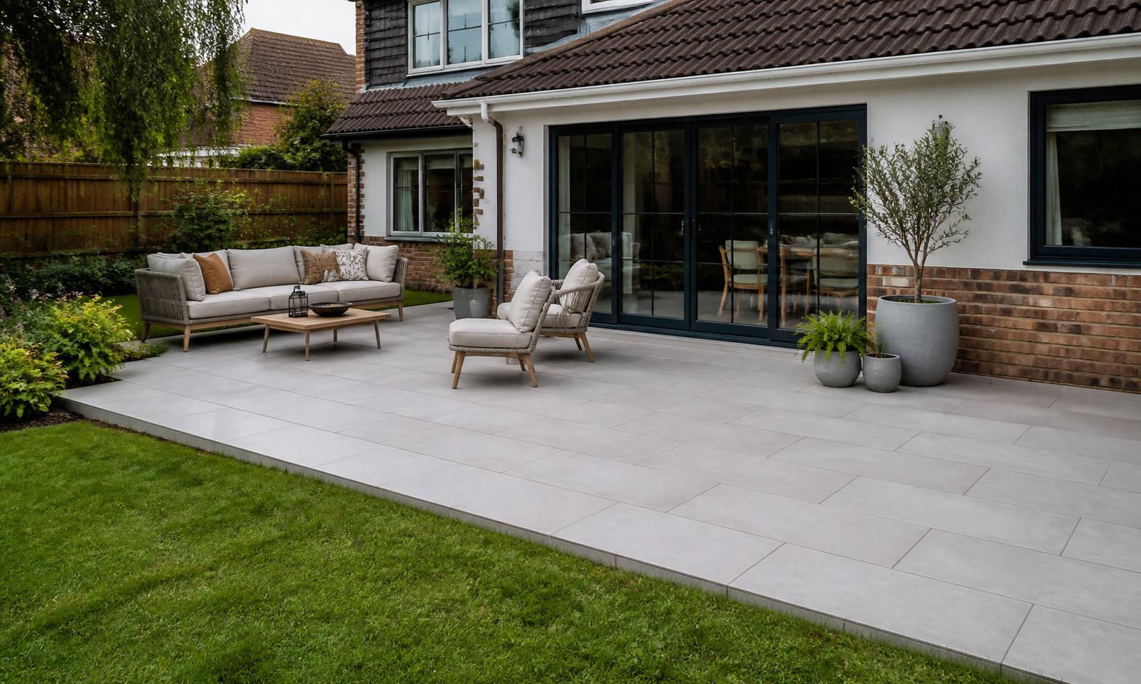Completed patio in Stratford, Warks